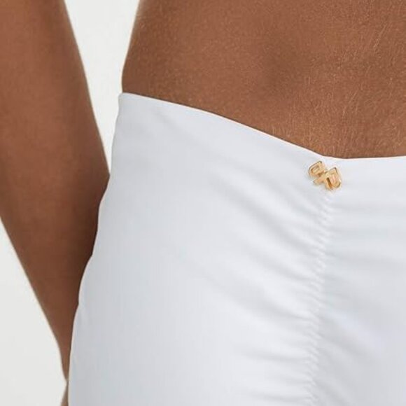 PQ Swim Water Lily Ruched Bikini Bottoms - Moderate Rise, Full Coverage S new - Picture 3 of 5